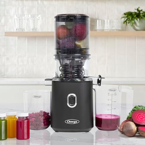 Omega exprimidor-prensa fria motor de 150W para jugos potentes.