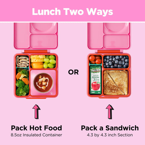 OmieBox con 3 compartimentos para comer variado en casa o escuela.