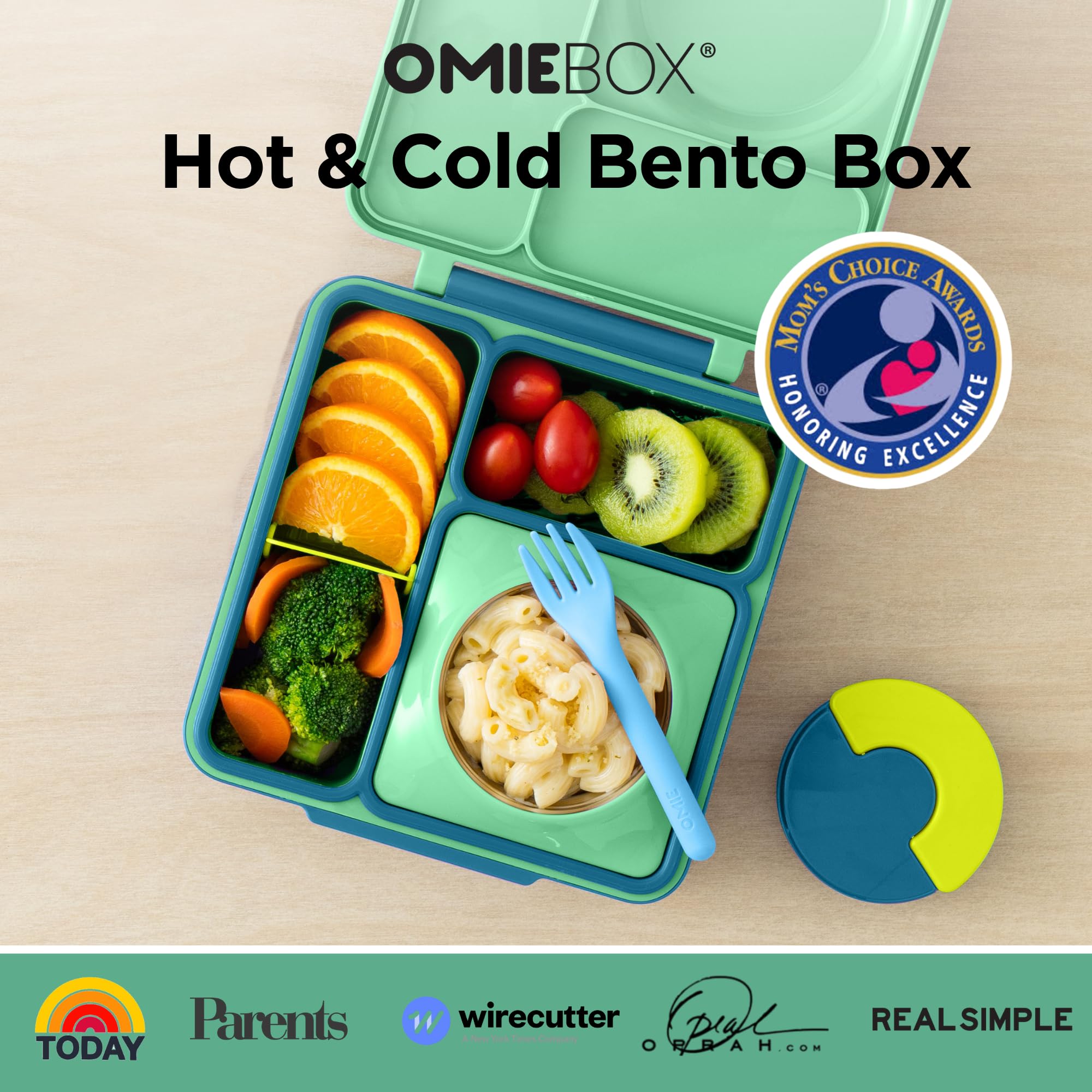 OmieBox ofrece dos zonas de temperatura para comidas calientes y frescas.