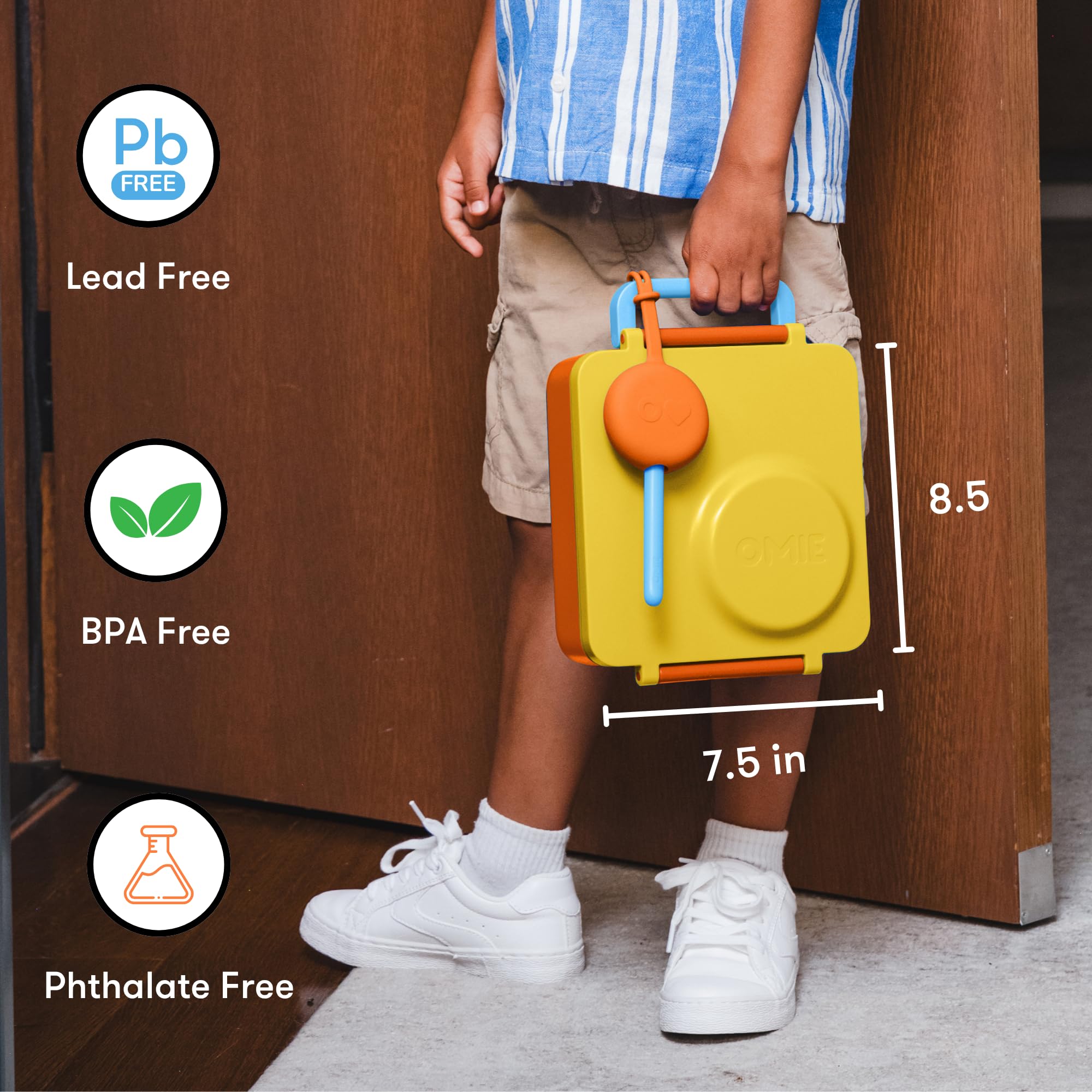 OmieBox hecho con materiales seguros sin BPA ni ftalatos.