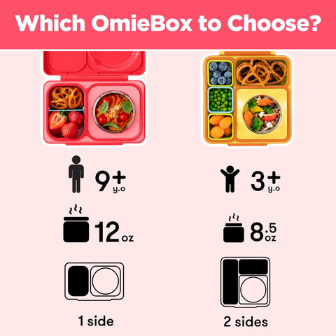 OmieBox UP acero inoxidable 18/8 ofrece durabilidad y limpieza sencilla.