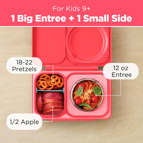 OmieBox UP paquete de hielo removible mantiene la comida fresca.