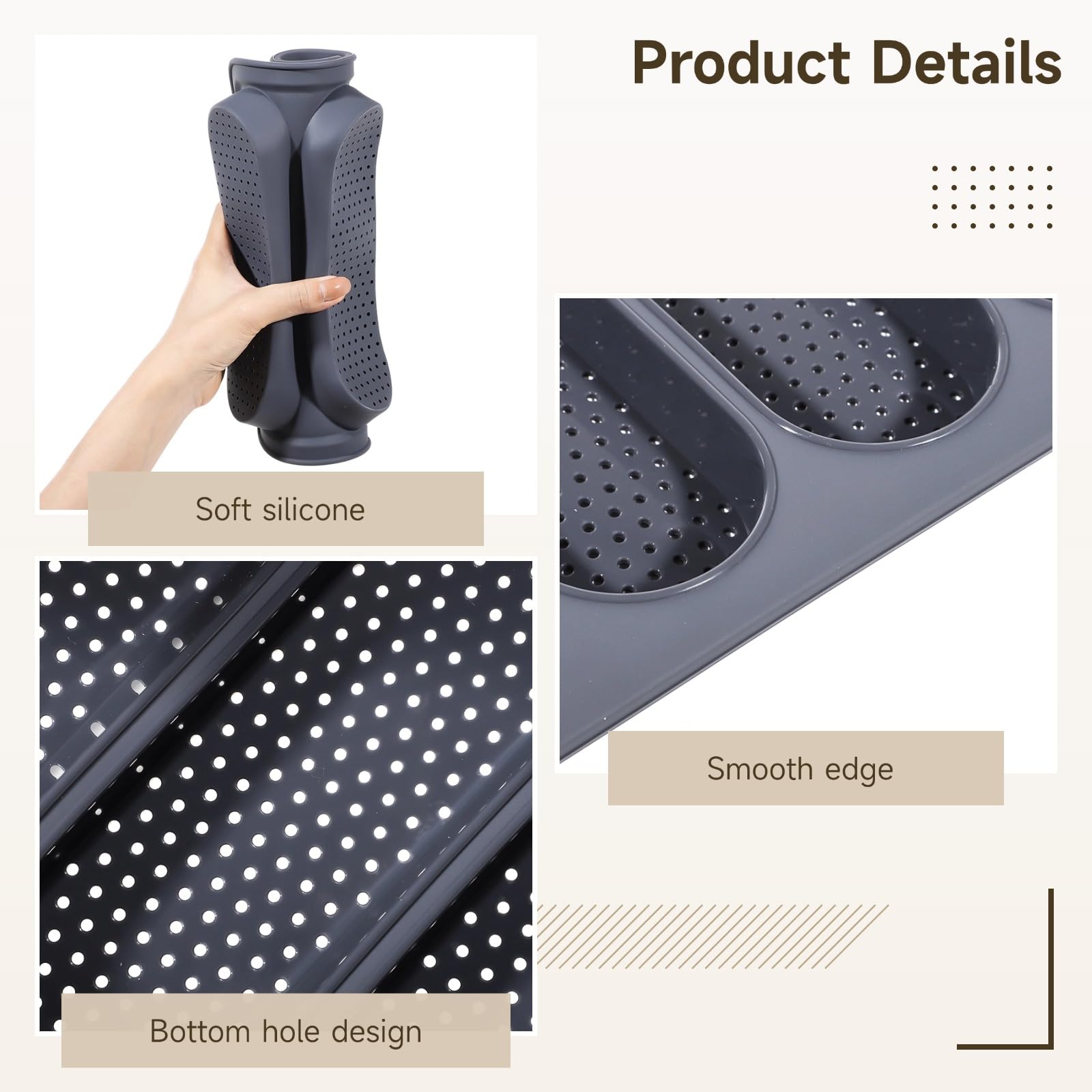 OMISTAR molde hamburguesa silicona 6 tazas para bollos redondos y uniformes.