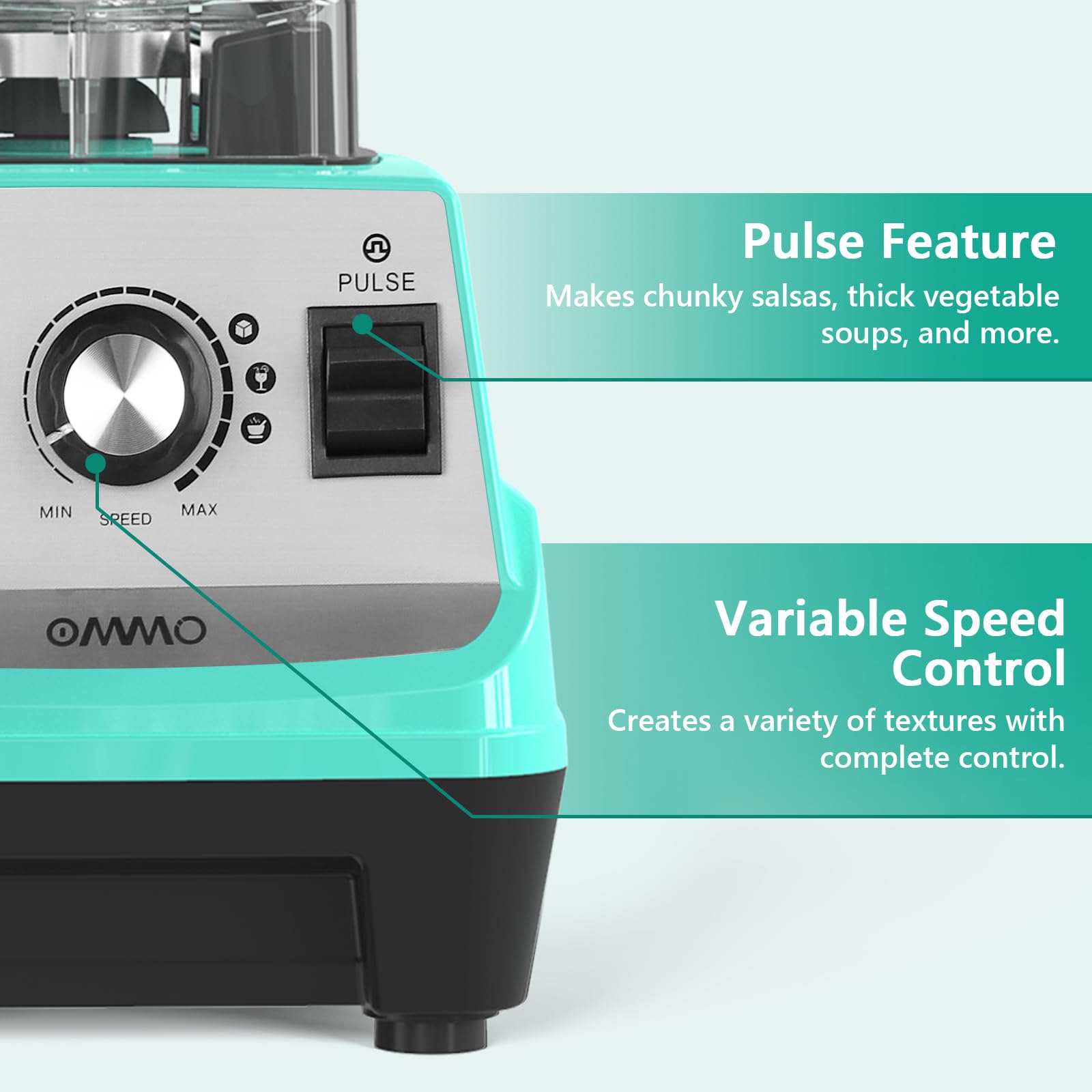 Tapa con asa de OMMO Blender facilita abrir sin derrames