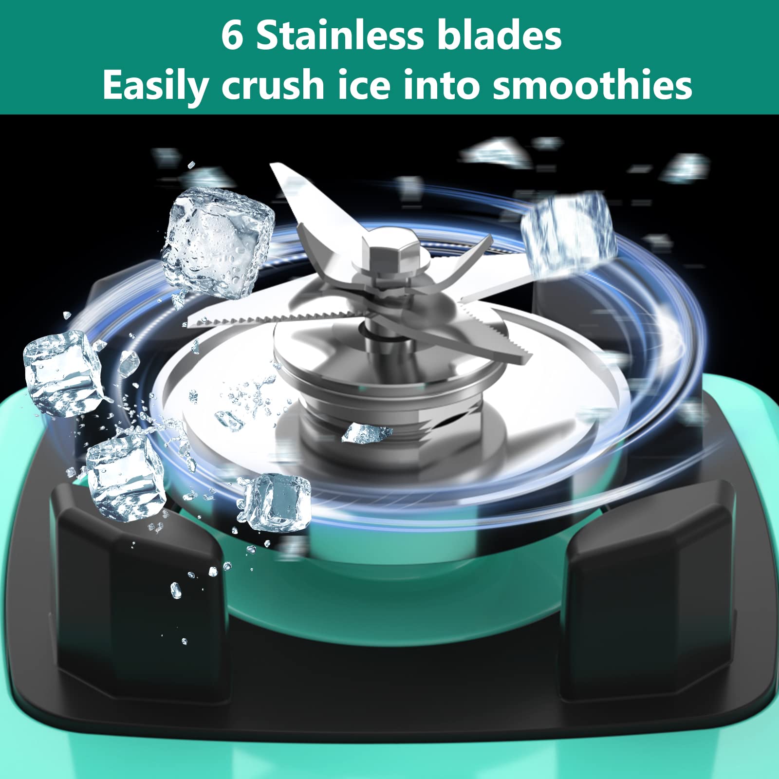 OMMO cuchillas de acero inoxidable de 6 hojas para triturar hielo.
