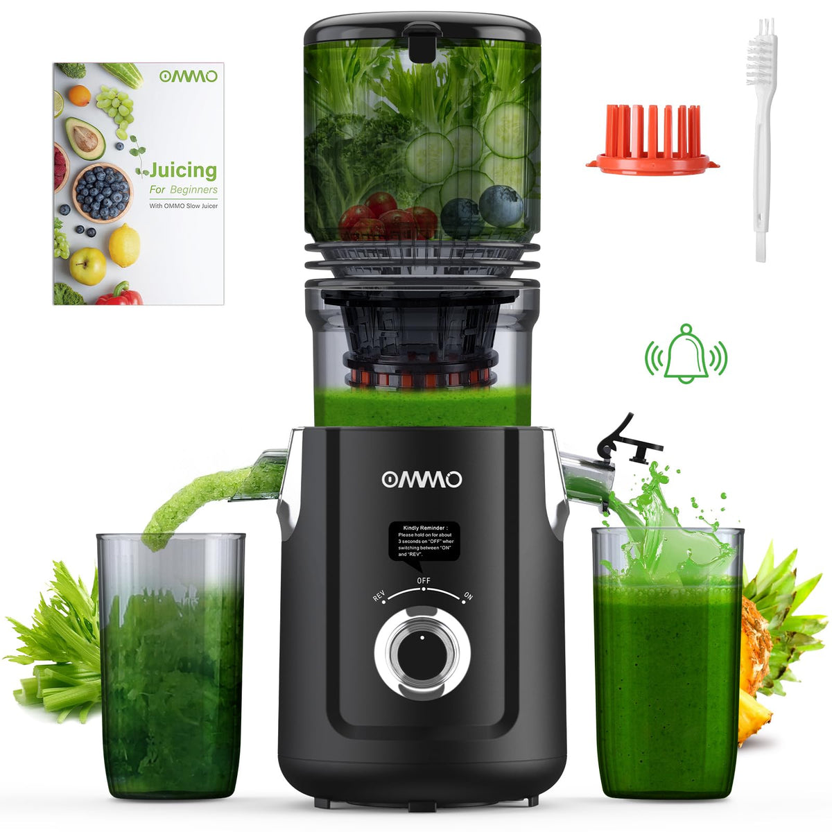 OMMO tubo de alimentación de 5.1 pulgadas para jugos con frutas enteras