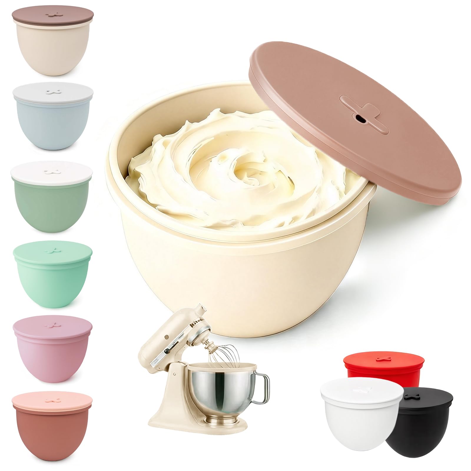 Omoiyari forro de silicona 5qt, ajuste preciso para batidora KitchenAid.