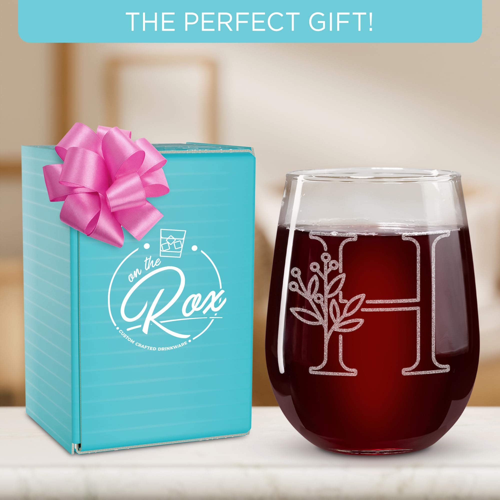 On The Rox: regalo personalizado de vaso de vino 17 oz para mujeres y hombres.
