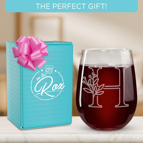 On The Rox: regalo personalizado de vaso de vino 17 oz para mujeres y hombres.