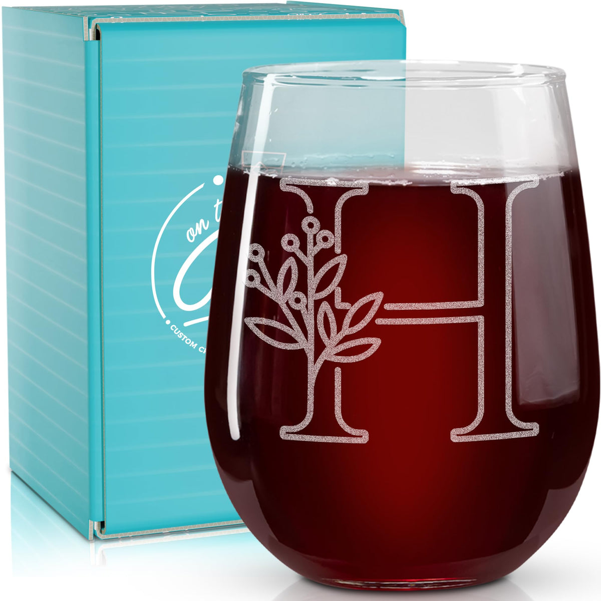 On The Rox: vaso de vino sin tallo con monograma 17 oz para regalos personalizados.
