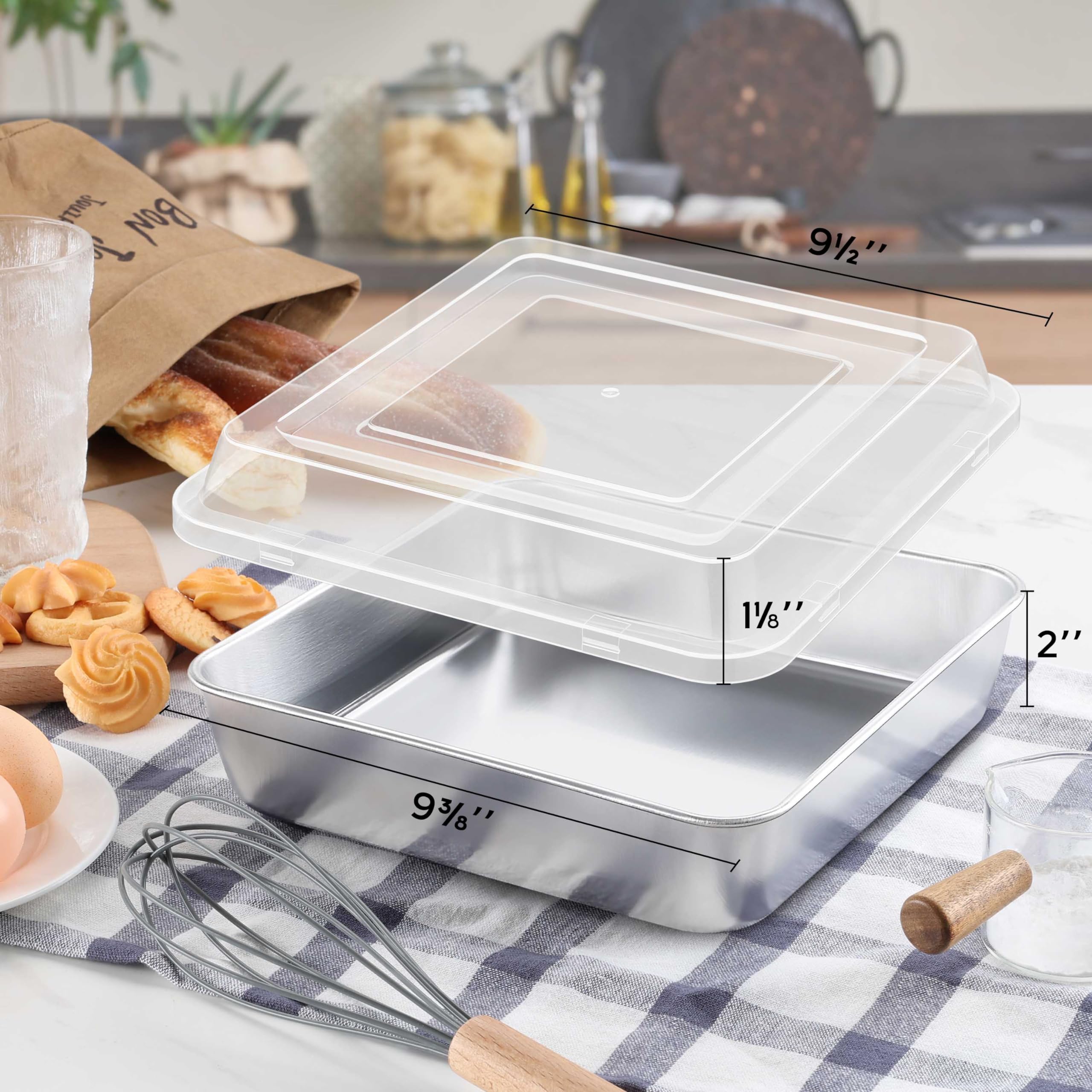 Bandeja de acero inoxidable Onader 9x9, duradera para uso diario.
