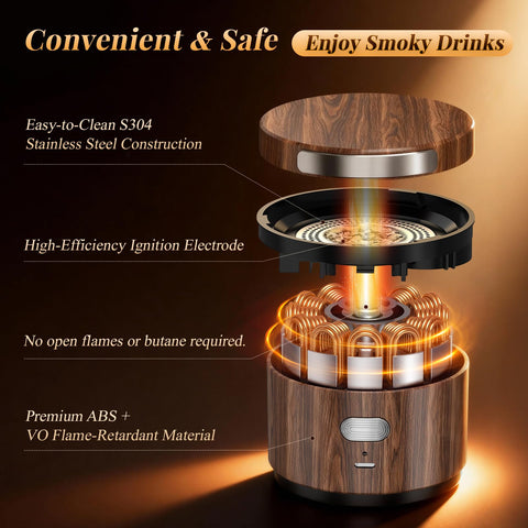 Onakge humo portátil con carga USB, cabe en la mayoría de vasos.