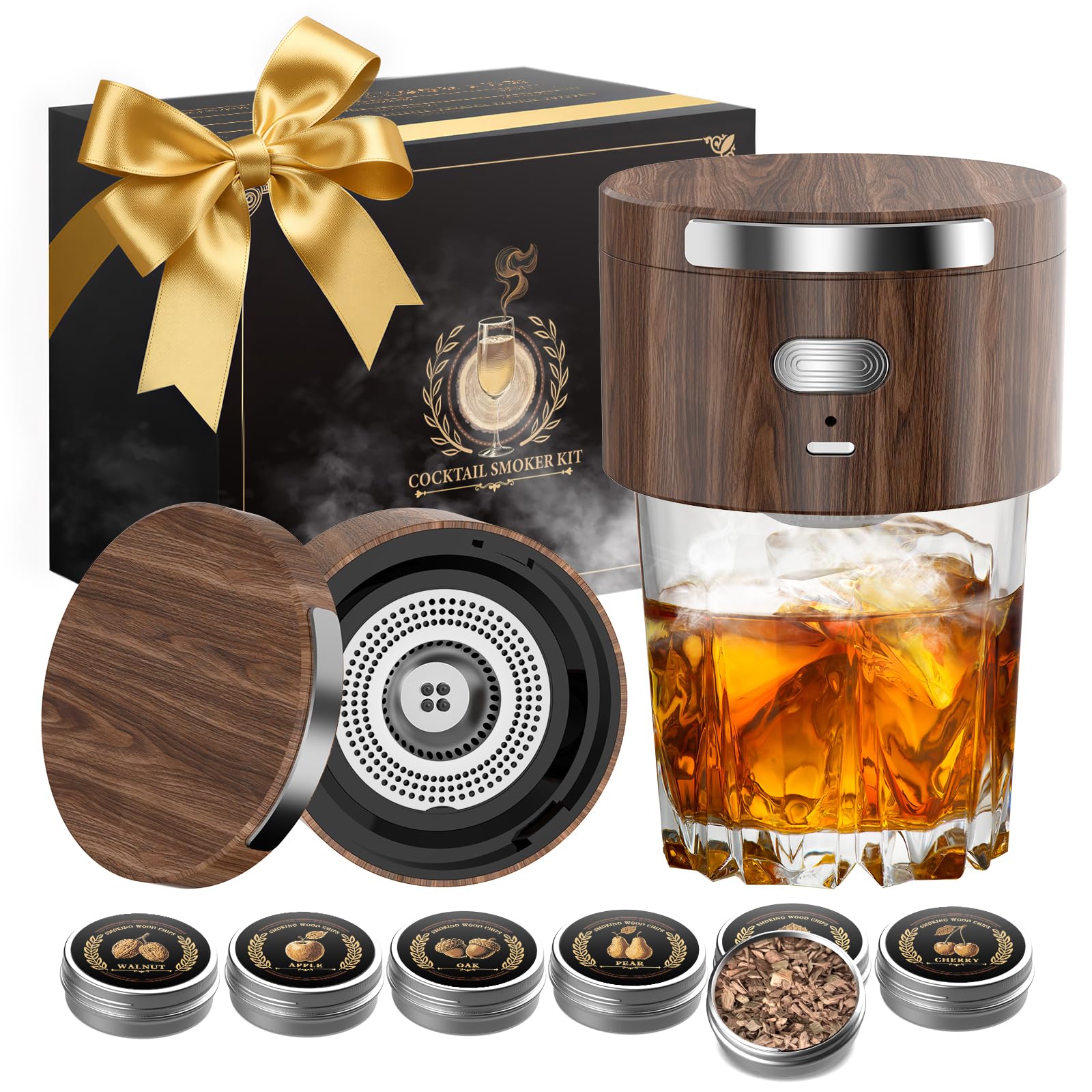 Onakge kit de ahumado para whisky sin llama, realza sabores en casa.