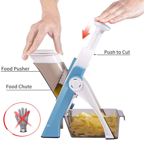 ONCE FOR ALL ajustable 0.1-8 mm para espesor perfecto en verduras.
