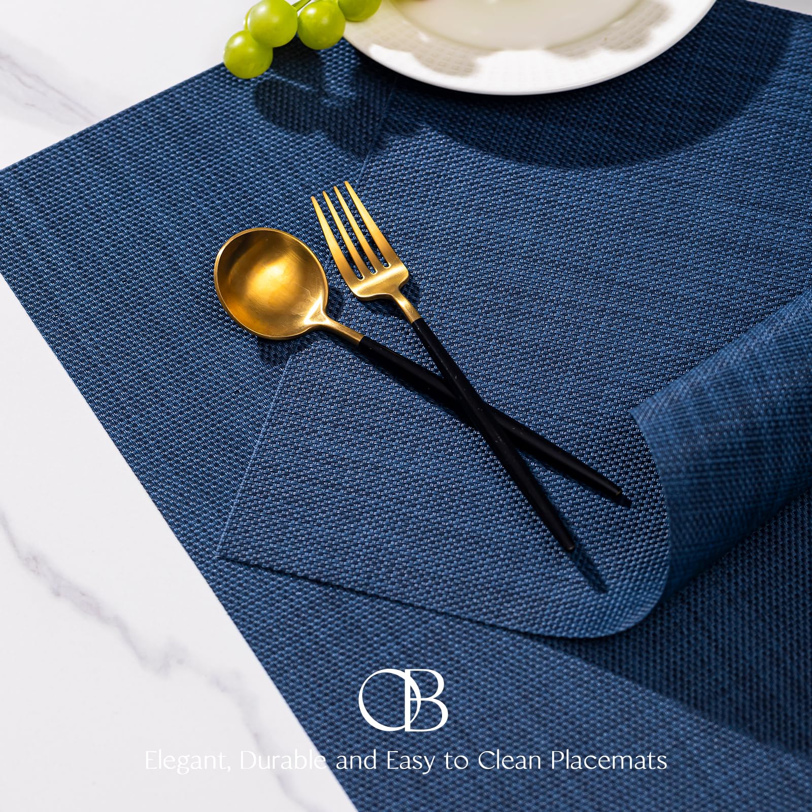 Onebento placemats azul marino con protección contra derrames y rayones