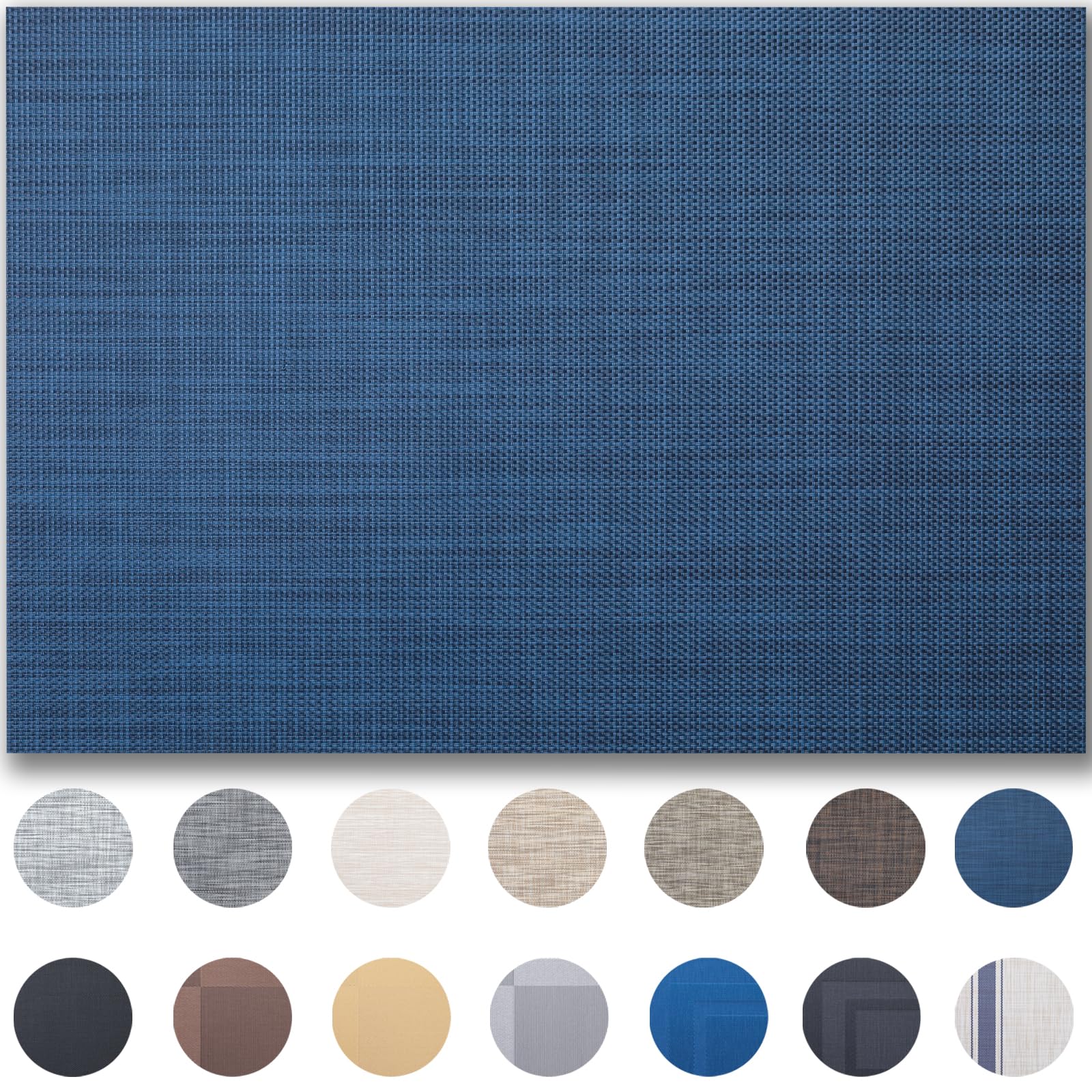 Onebento placemats set de 4 en azul marino con tejido vinilo protege la mesa