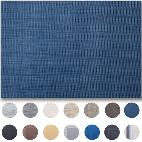 Onebento placemats set de 4 en azul marino con tejido vinilo protege la mesa