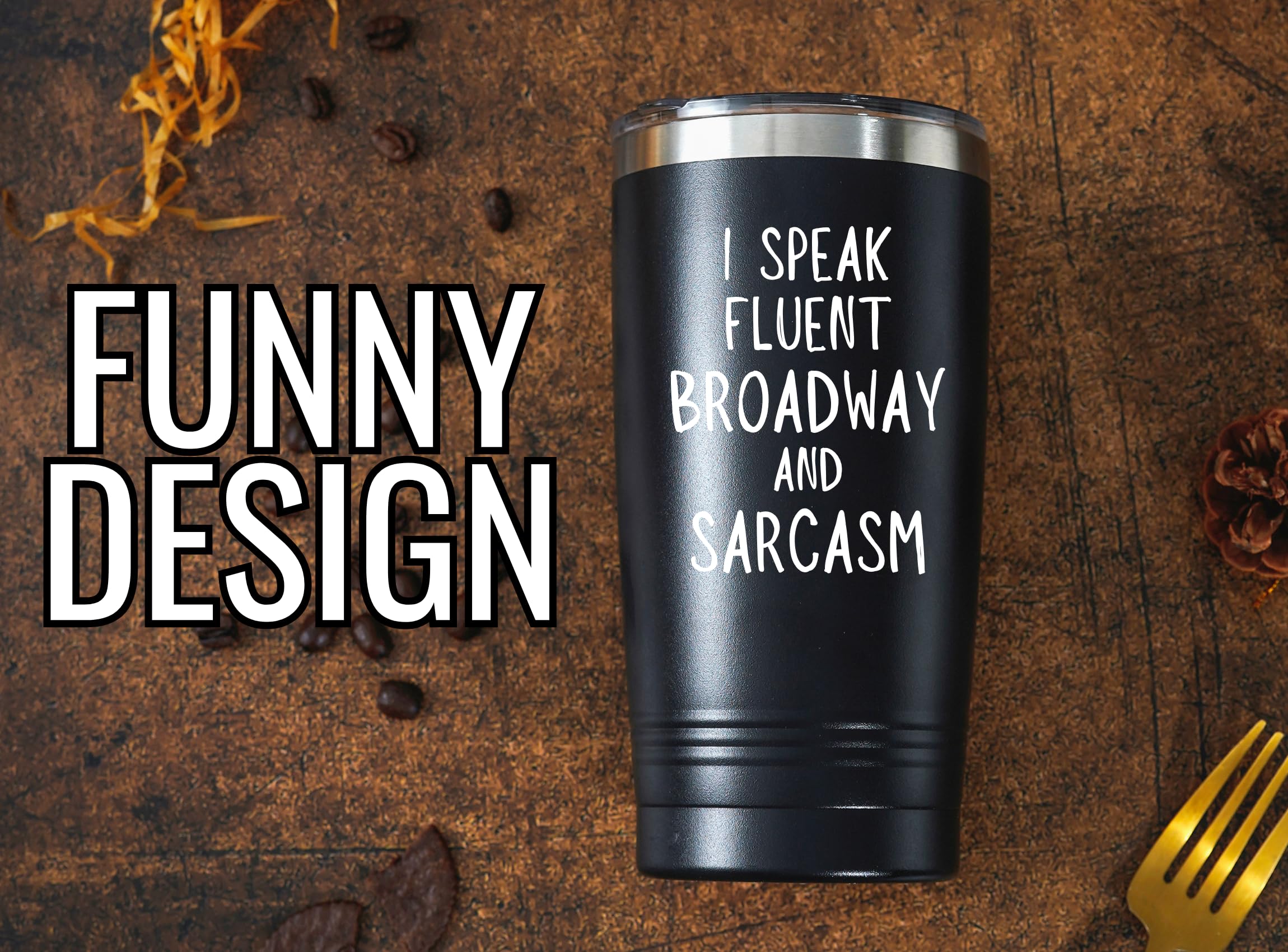 Onebttl Broadway Musical Tumbler con tapa antidesbordamiento para viajes y ensayos sin derrames