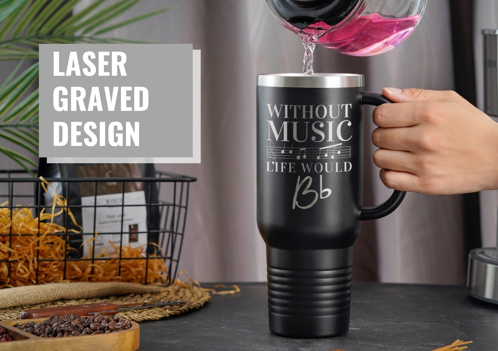 Onebttl vaso termo cuarenta onzas, uso diario para cafe, agua o bebidas frías.