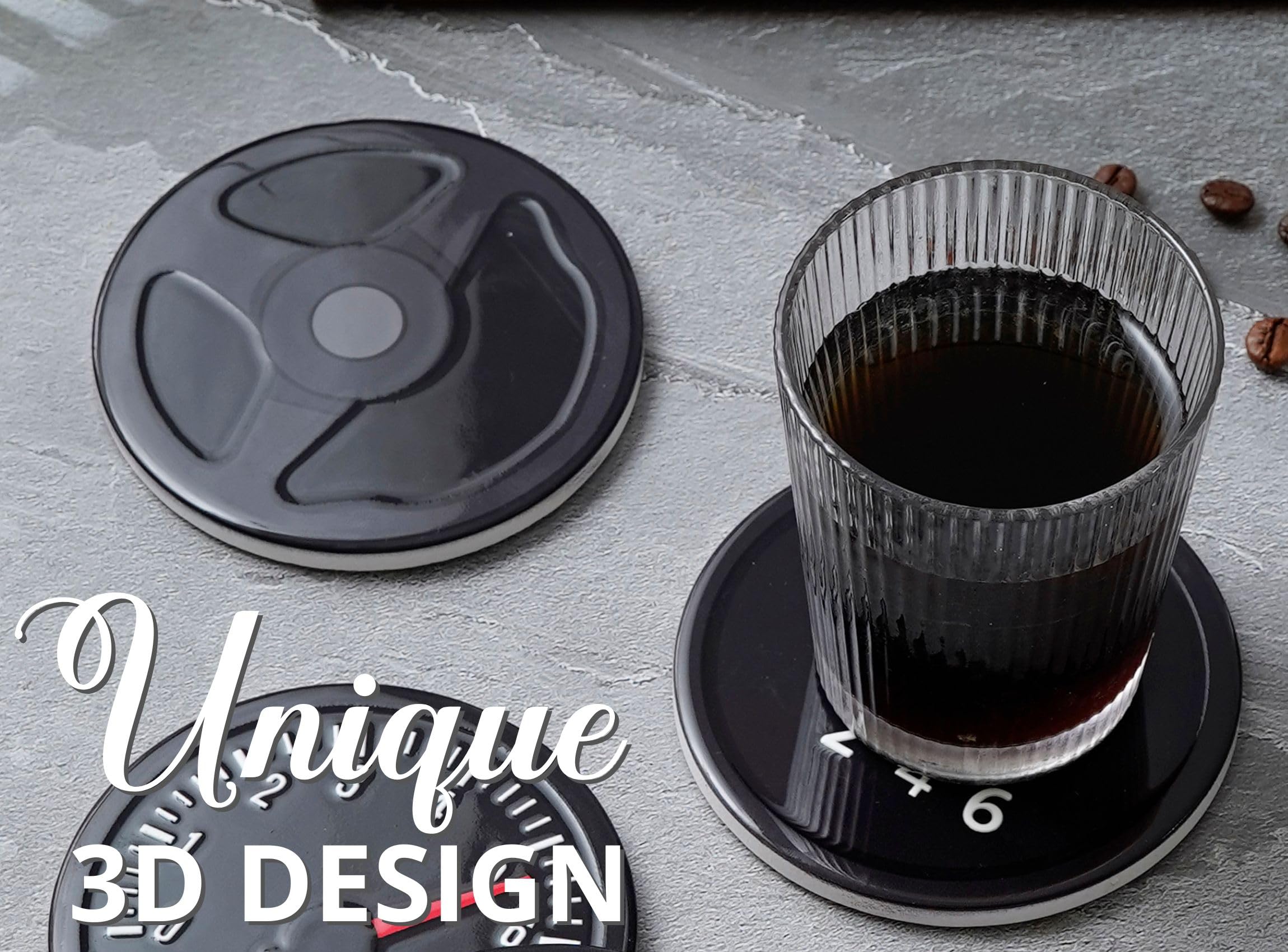 Onebttl coaster con base de corcho evita rayaduras en superficies.