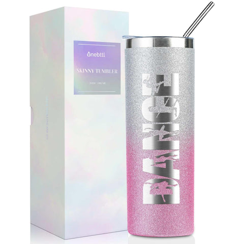 Onebttl Dancer: vaso brillo rosa-plata degradado ideal para bebidas frías o calientes.