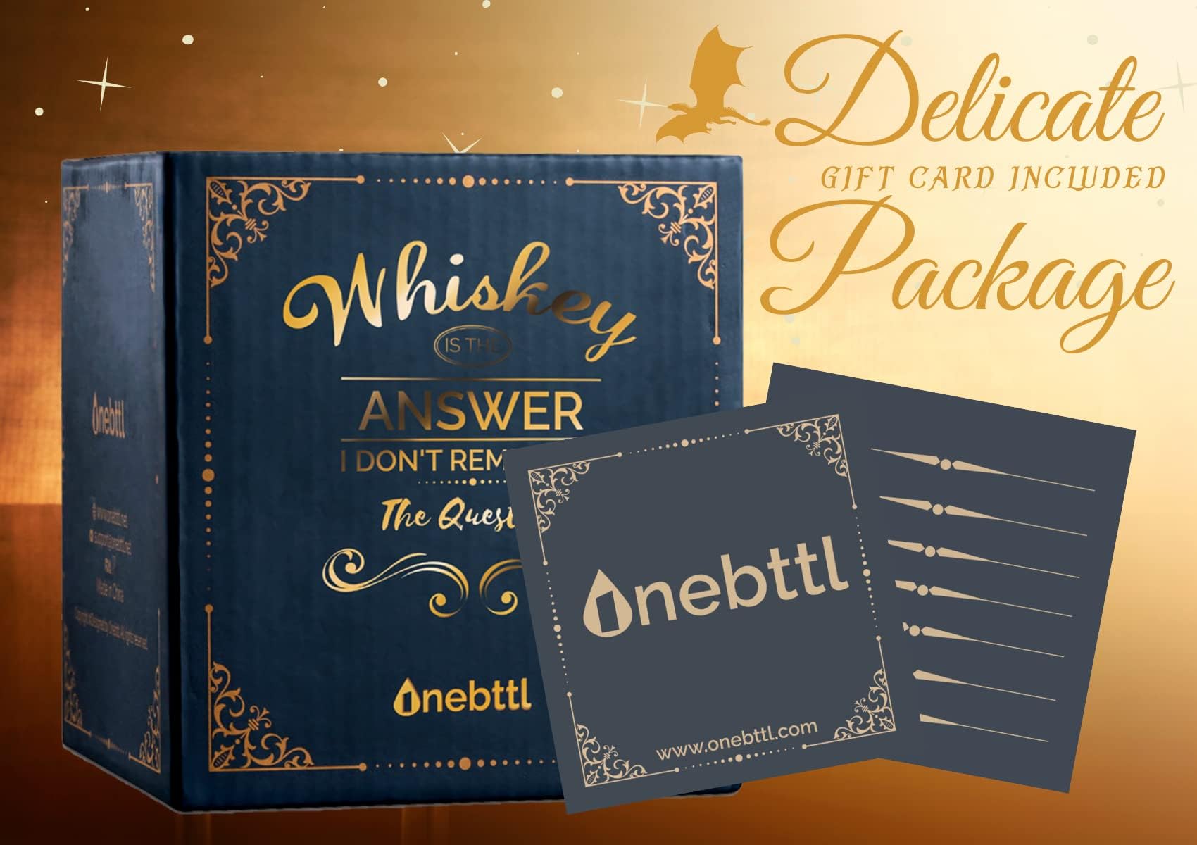 Onebttl Dragon Whisky Glass, caja regalo incluida, lista para sorprender en cualquier ocasión.