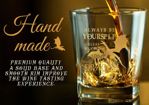 Onebttl Dragon Whisky Glass, impresión duradera, la gráfica no se desgasta con el tiempo.