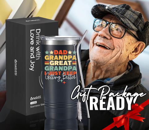 Onebttl gran abuelo tumbler acabado duradero de acero apto para uso diario