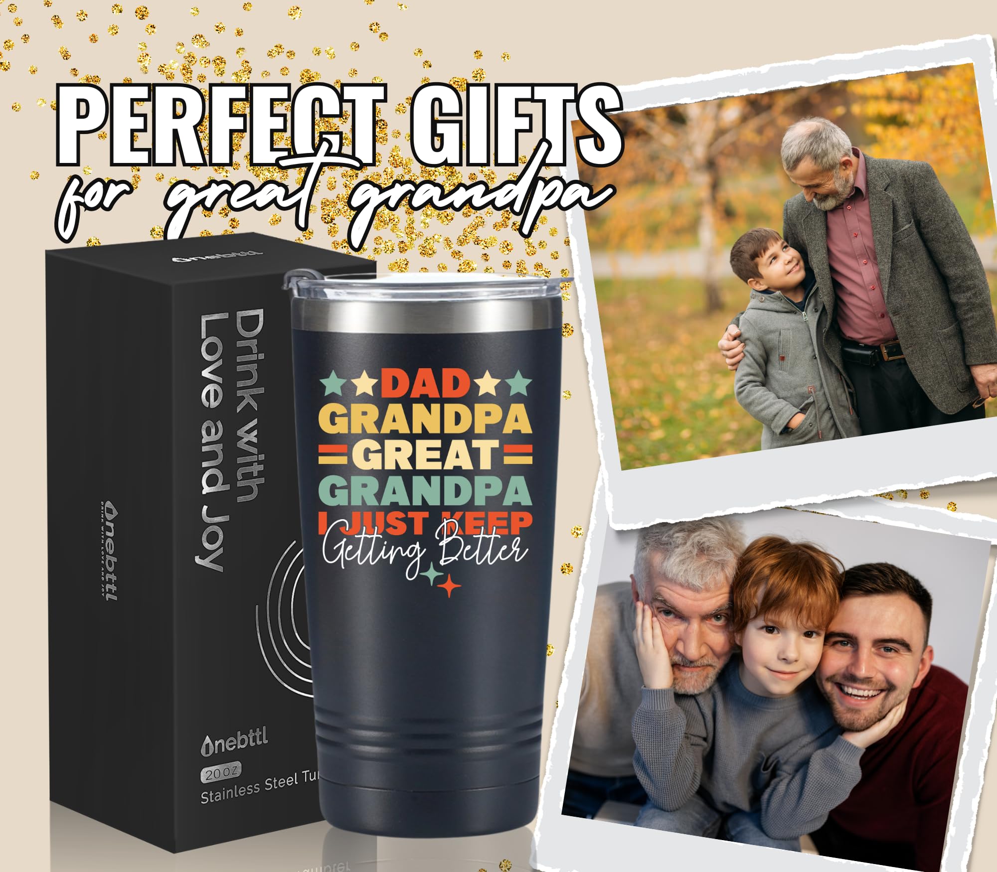 Onebttl gran abuelo tumbler con aislamiento evita condensación en superficies