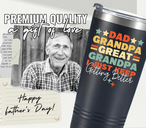Onebttl gran abuelo tumbler con paja para beber cómodo durante el día