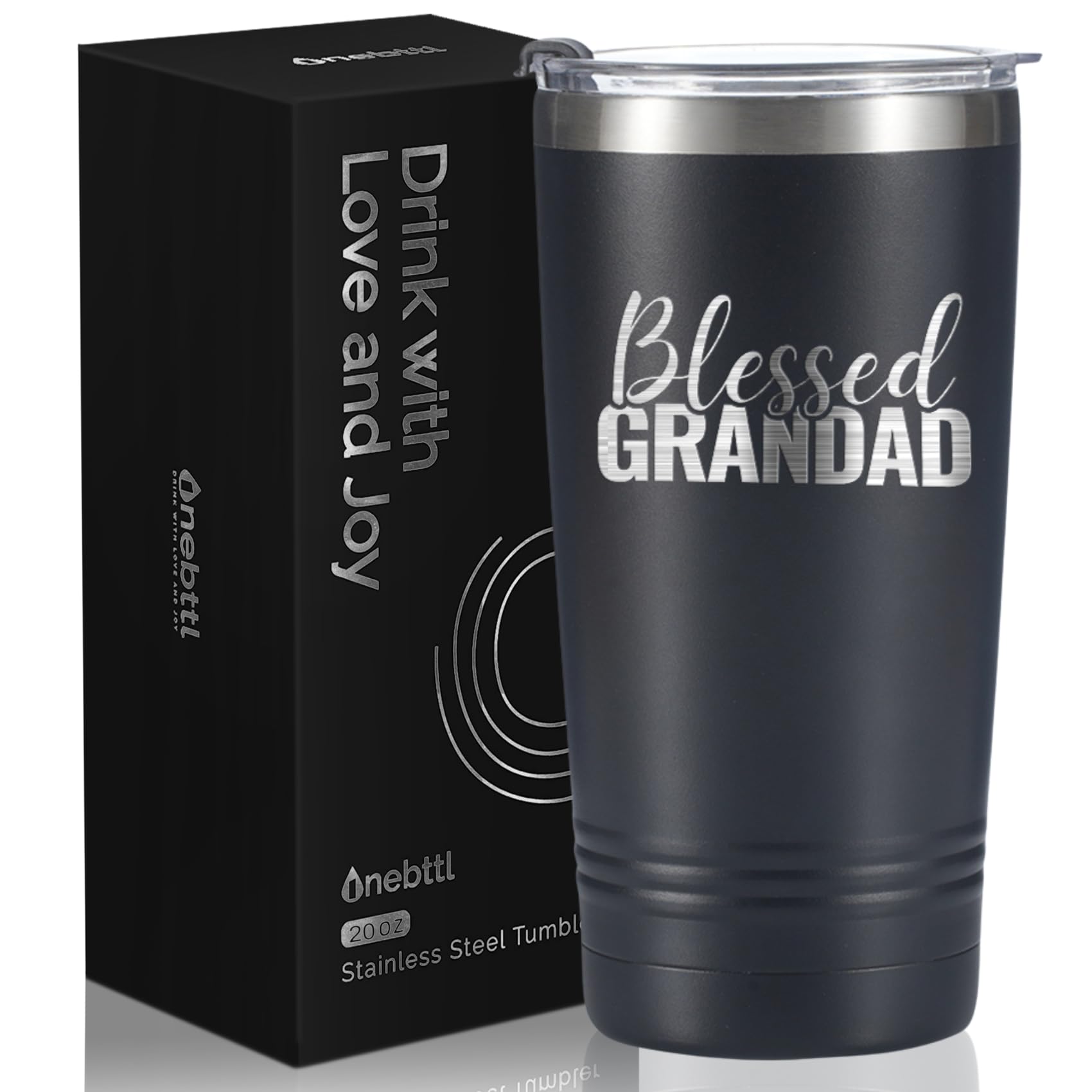 Onebttl Grandad vaso termico 20oz en acero inoxidable con tapa y pajilla, ideal para bebidas