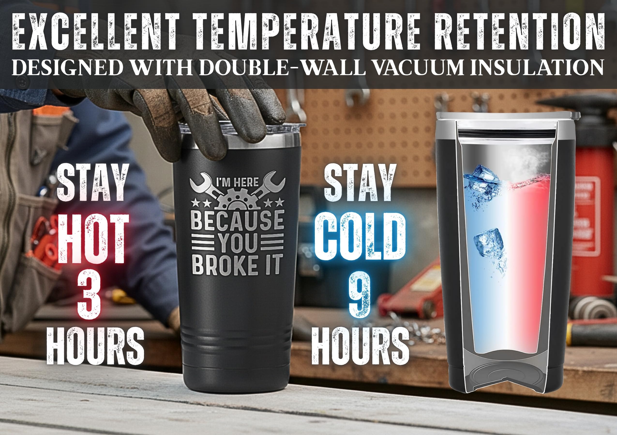 Onebttl Tumbler de mantenimiento para regalo elegante: empaque premium
