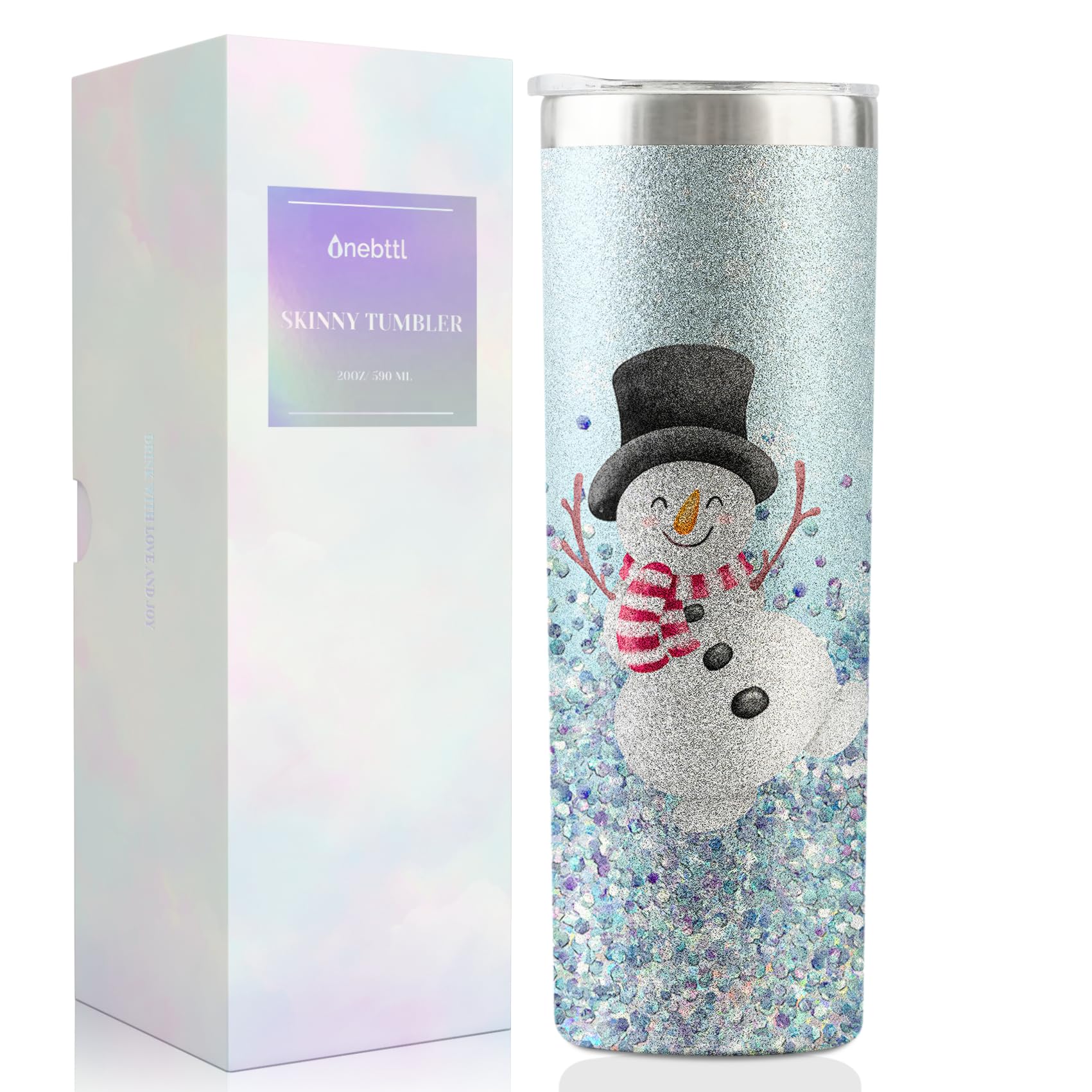 Onebttl con patrón de nieve, vaso ideal para bebidas frías en verano