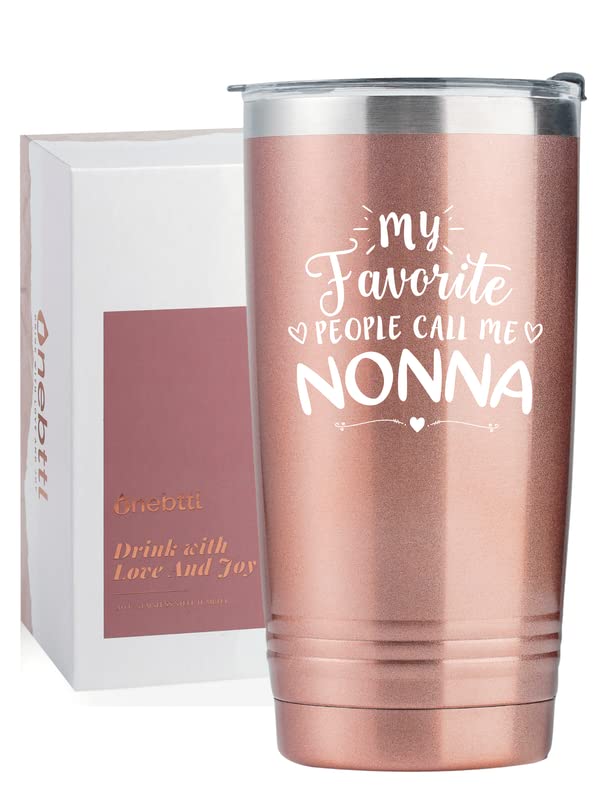 Onebttl Nonna: vaso termo rosa-oro con tapa para abuela y temperatura estable.