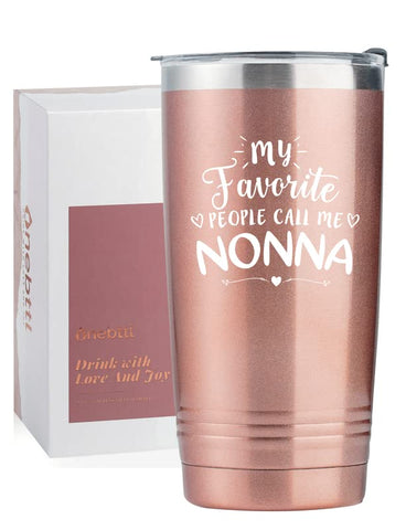 Onebttl Nonna: vaso termo rosa-oro con tapa para abuela y temperatura estable.