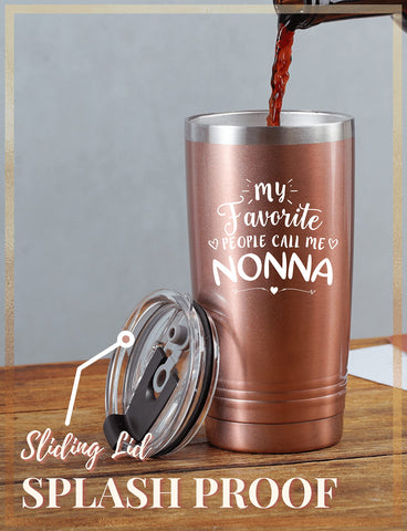 Onebttl Nonna: vaso termo rosa-oro, cuerpo de acero inoxidable resistente.