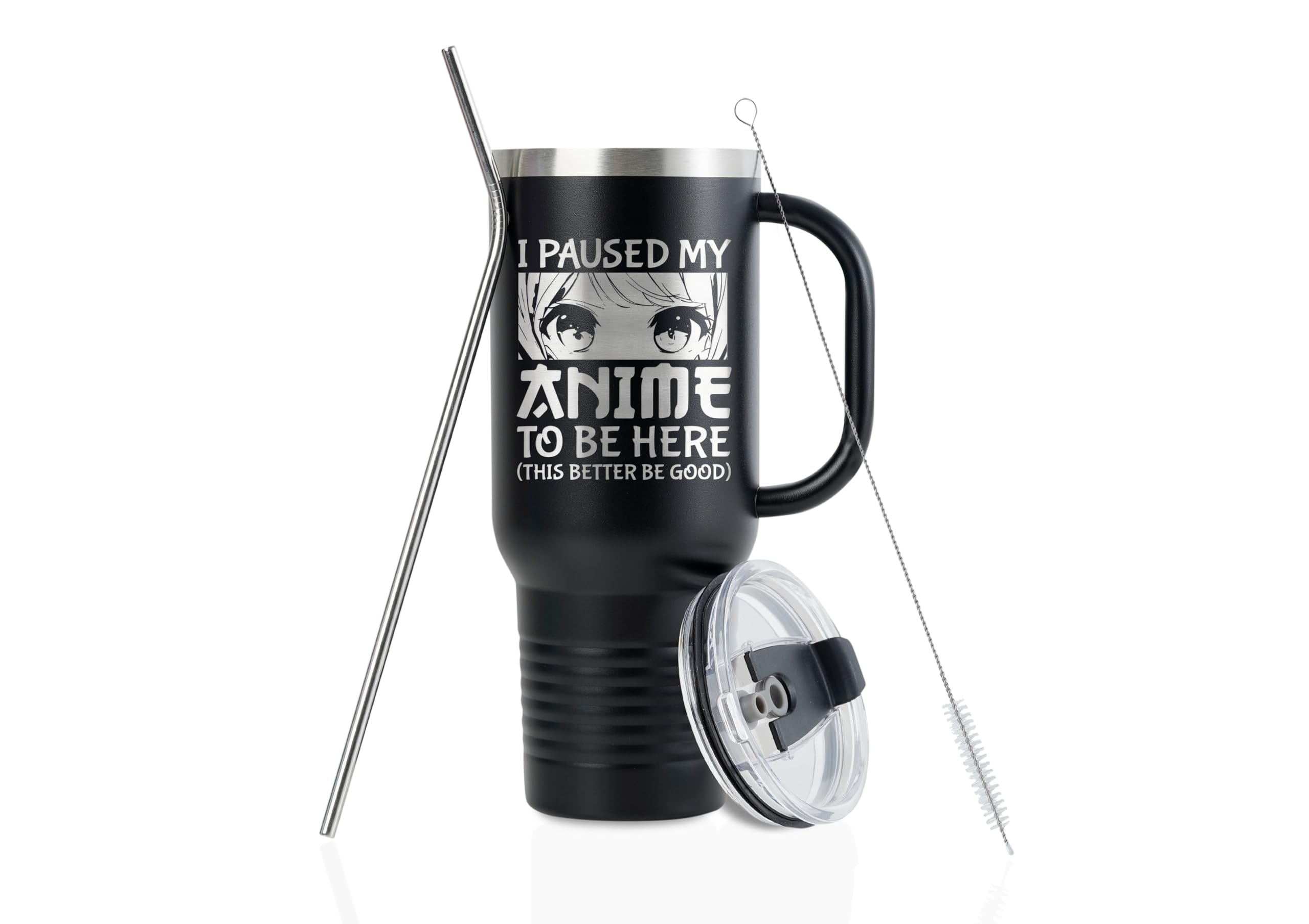 Onebttl Paused, vista frontal de la taza 40oz ideal para jornadas largas