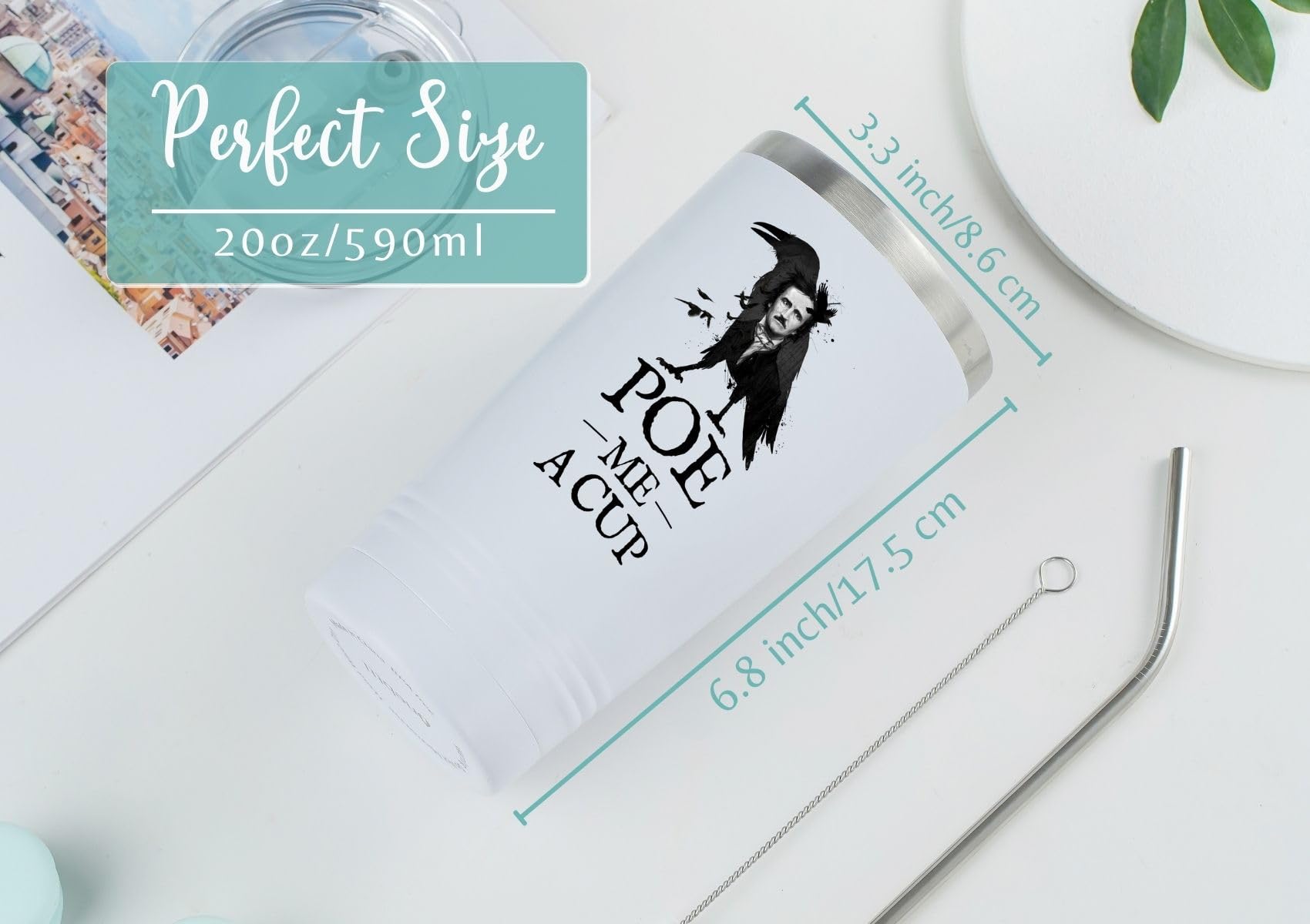 Onebttl POE ME A CUP, regalo perfecto para fans de Poe y maestros de inglés.