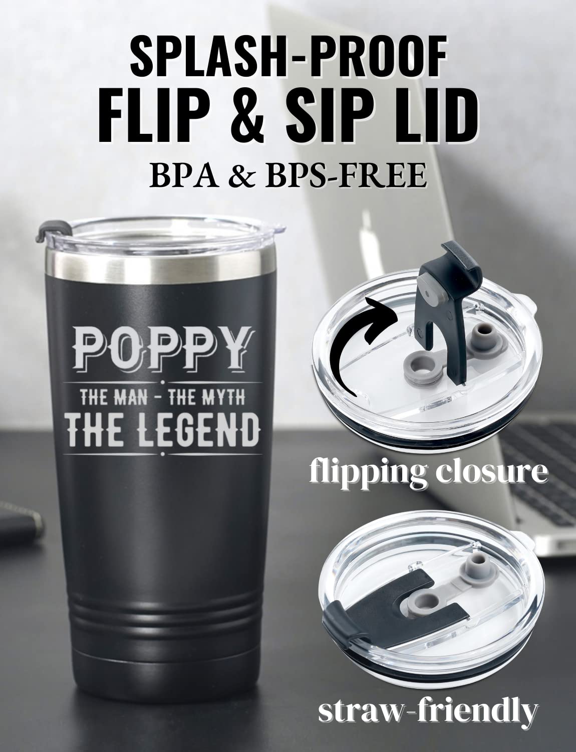 Onebttl Poppy aislamiento vacío sin condensación para bebidas frías o calientes