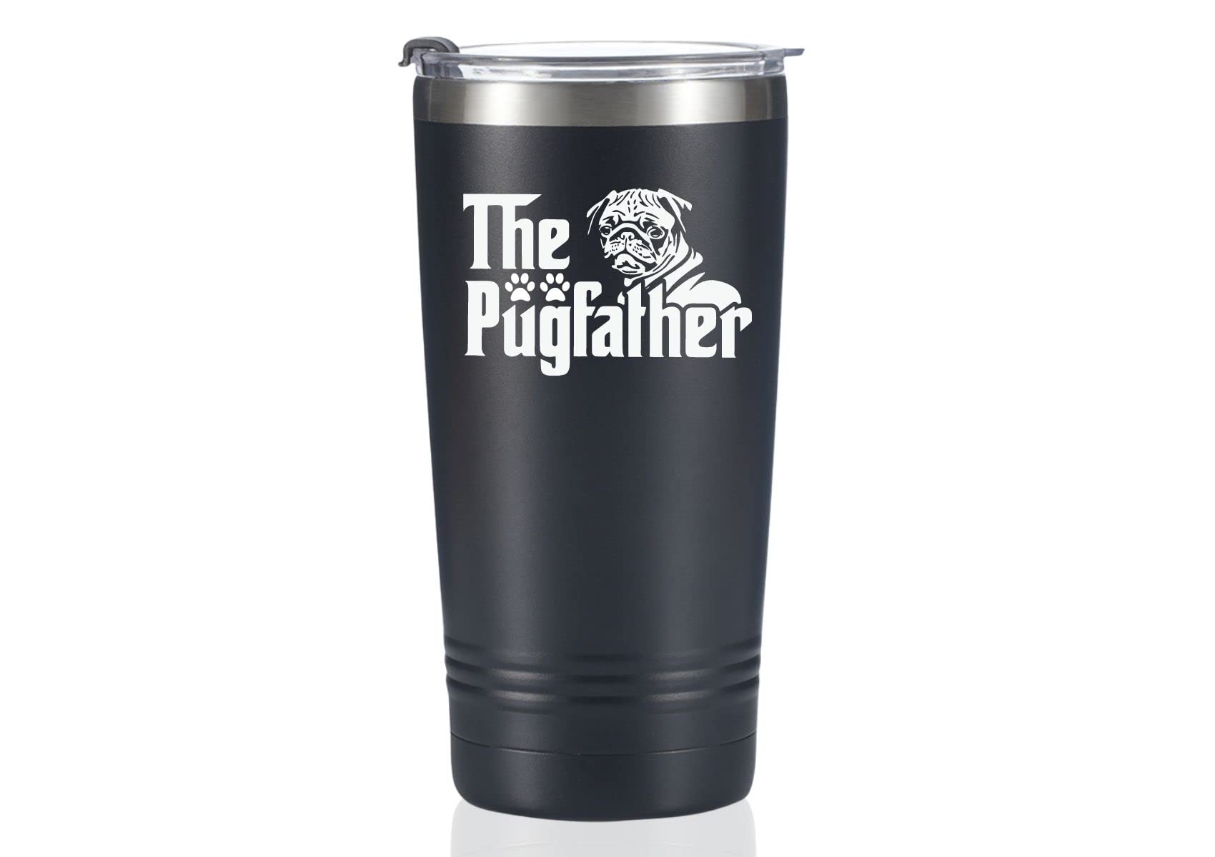 Onebttl Pugfather taza 20 onzas, mantiene bebidas frías o calientes por horas.