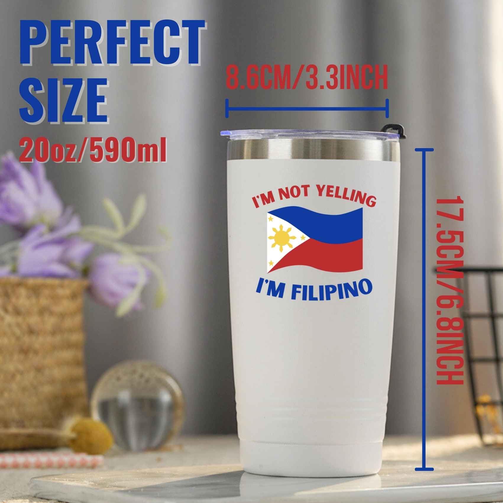 Onebttl recuerdo taza de viaje con bandera filipinas, ideal para viajes.