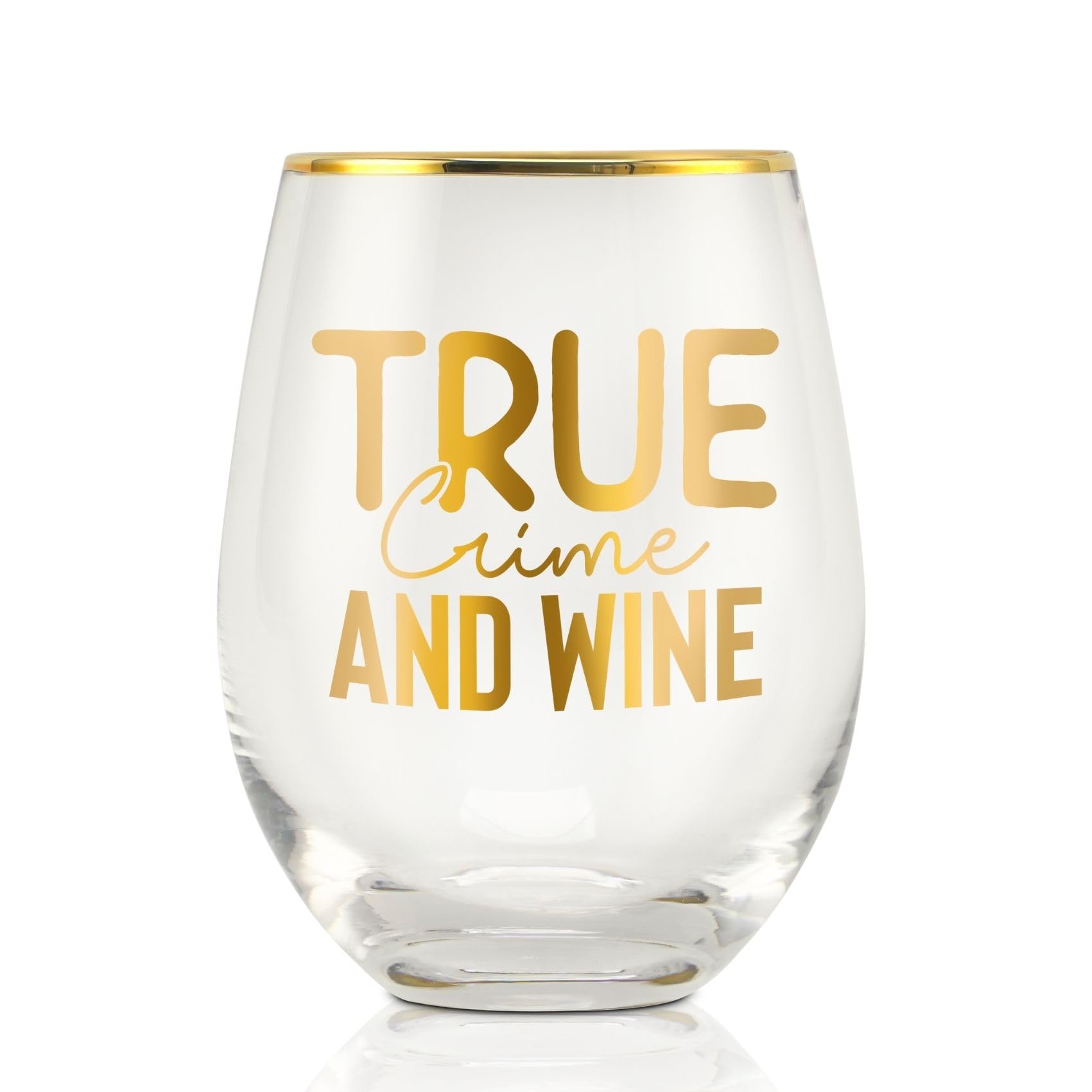 Onebttl copa de vino sin tallo con diseño dorado para regalo de crimen real
