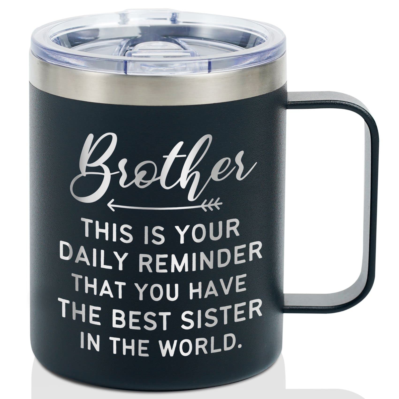 Onebttl regala taza de viaje para hermano, acero inoxidable y 12oz.