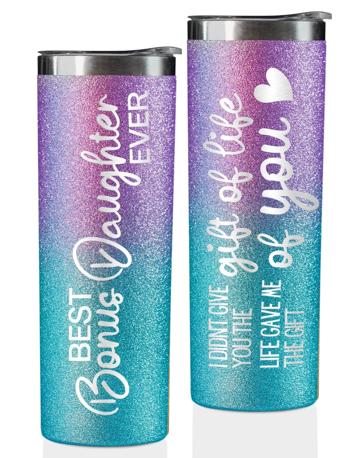 Onebttl Regalo para Hija Extra: taza de viaje 20 oz con tapa y pajilla para celebrar