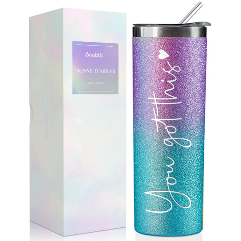 Onebttl regalo inspirador para mujeres, vista frontal de la botella 20 onzas, ideal para logros.