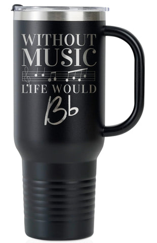 Onebttl vaso termo musical de cuarenta onzas negro, ideal como regalo para amantes de la música.