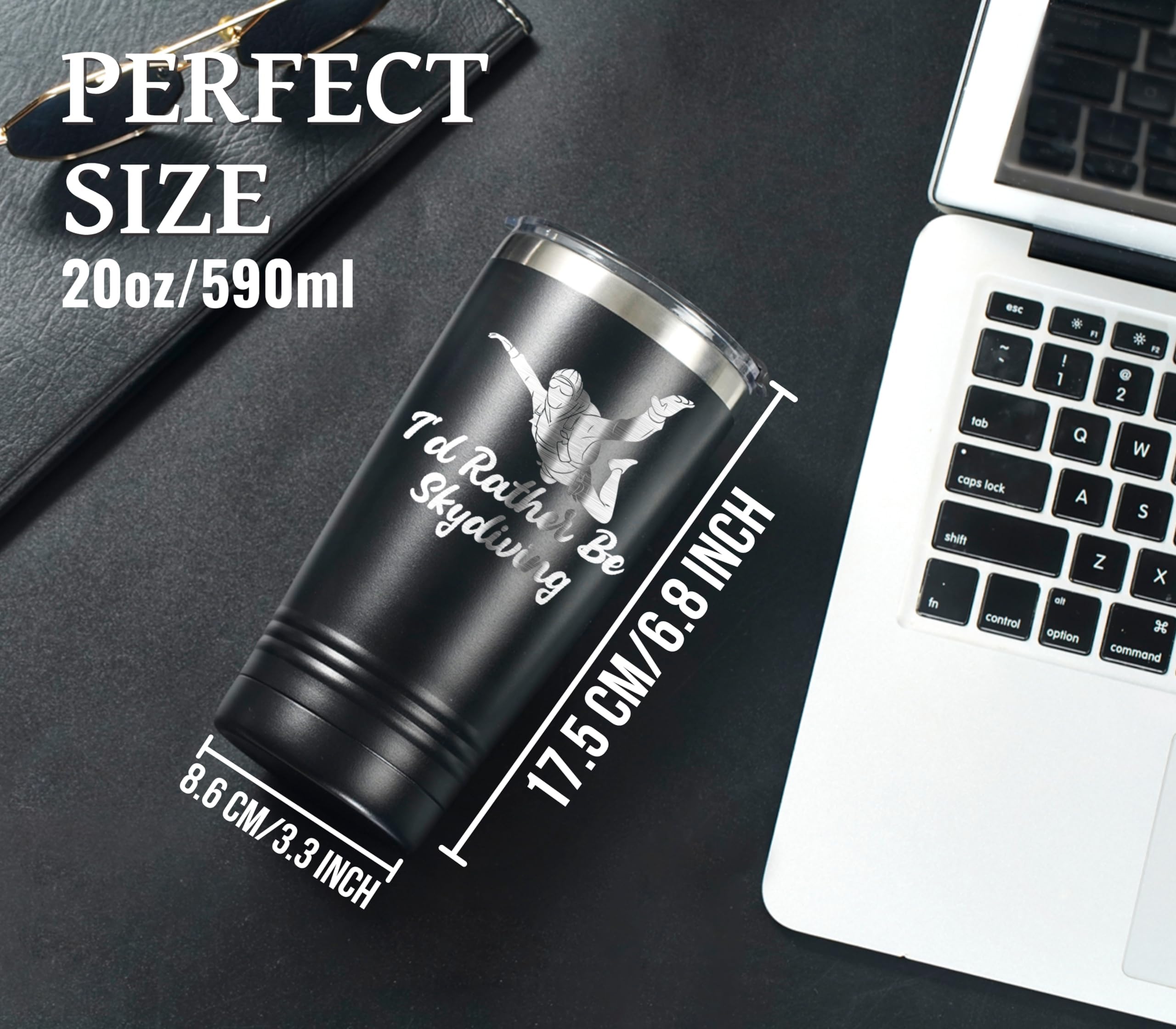 Onebttl Skydiving, acero inoxidable 304 sin BPA para uso diario.