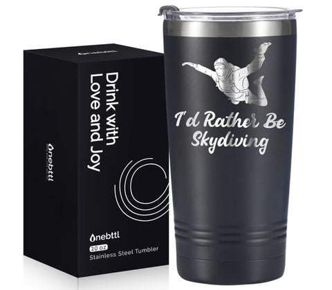 Onebttl Skydiving regalo en caja con tarjeta para ocasiones especiales.