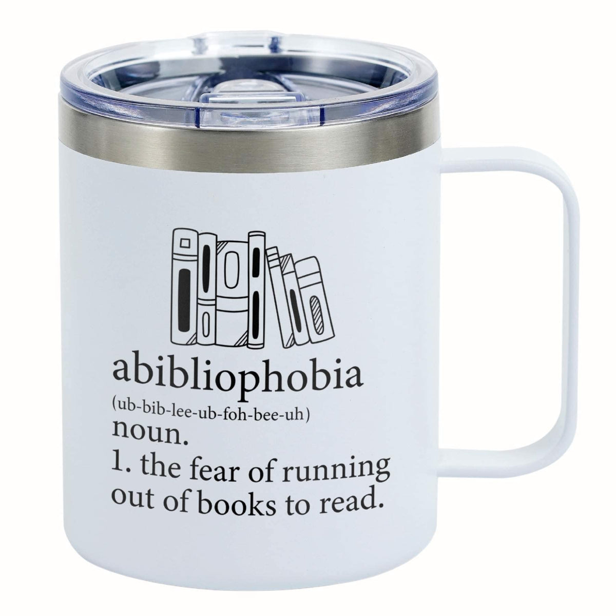 Onebttl Abibliophobia, taza aislada, mantiene bebidas caliente durante largas lecturas