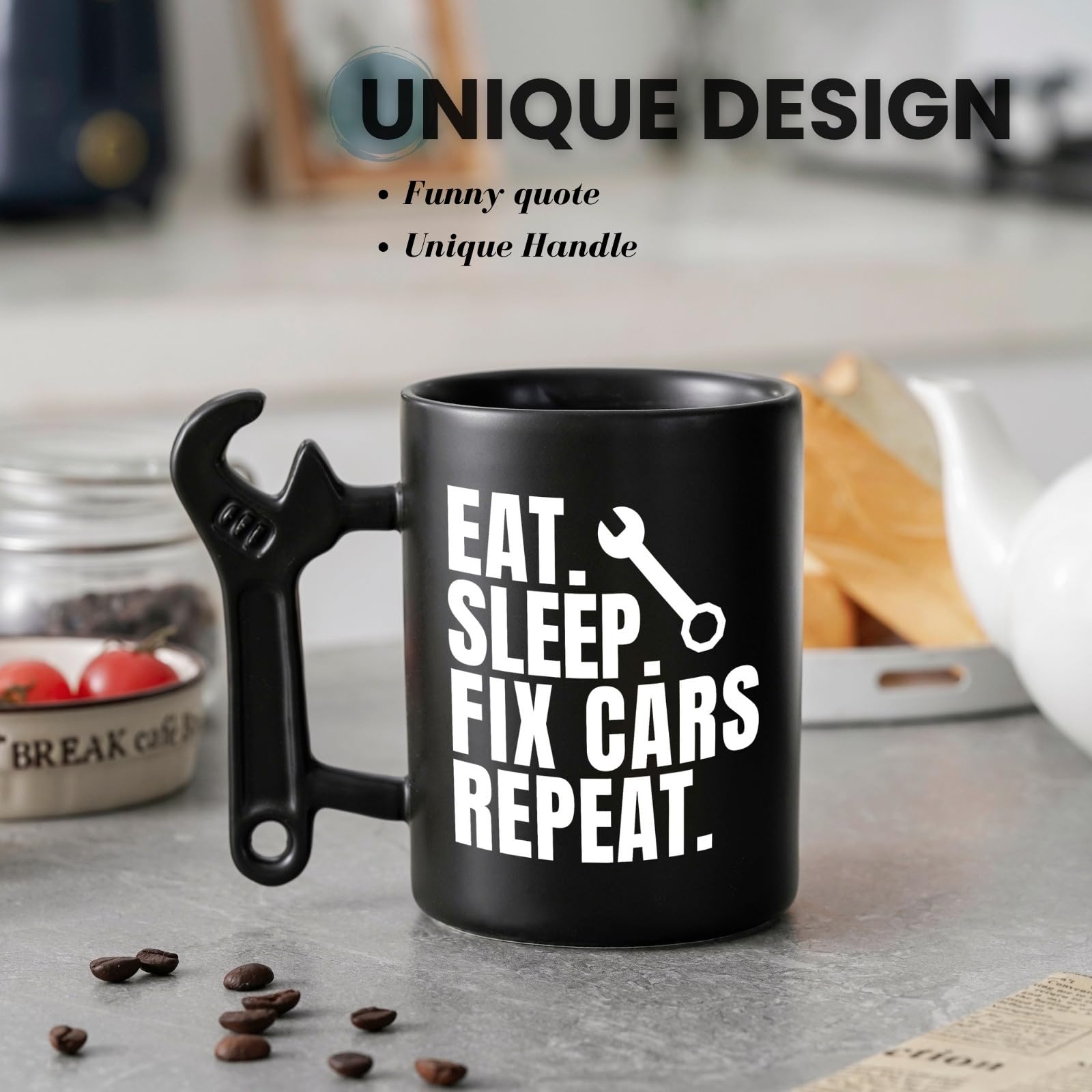 Onebttl Taza cafe uso diario, acabado cómodo para casa u oficina.